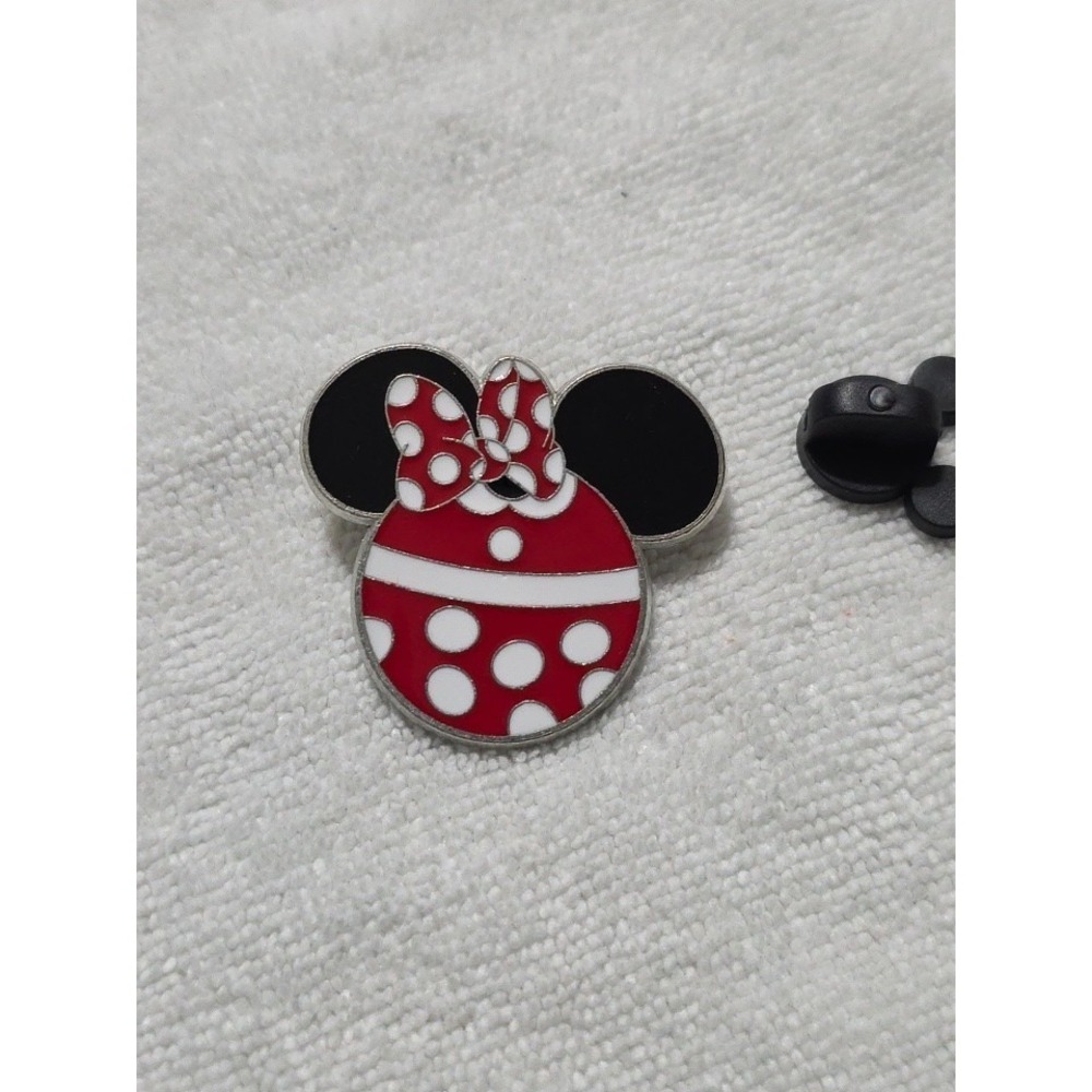 Disney Collector Trading Pin Minnie Mouse Black Mickey Ears White Red Polka Dot